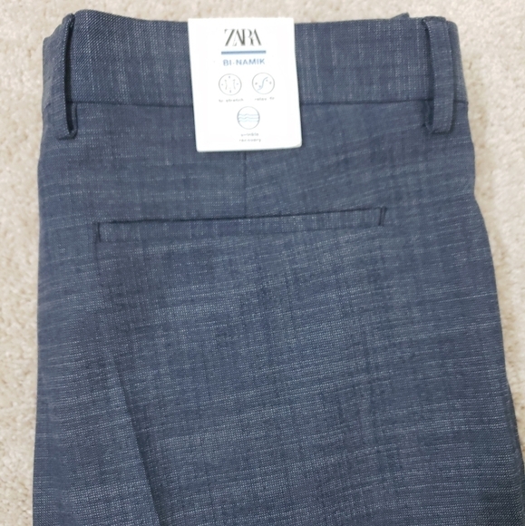 Zara~Men's Size 32 (35×29)~Gray Dress Pants Wrinkle Recovery, Relax Fit Stretch - Picture 8 of 14